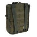 Olive green MIL-TEC tactical belt pouch with MOLLE attachment and zipper closure for secure storage.
