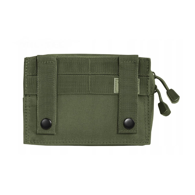Olive green MIL-TEC universal belt pouch with MOLLE straps and zippered compartment for tactical gear storage