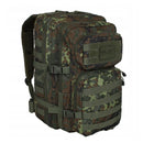 MIL-TEC U.S. Assault flecktarn 36L tactical backpack with multiple compartments and adjustable padded straps for outdoor use