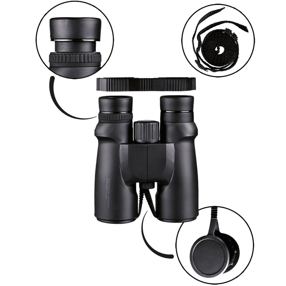 Mil-Tec Waterproof Binoculars 8x42 Black Outdoor Hunting Hiking Optics