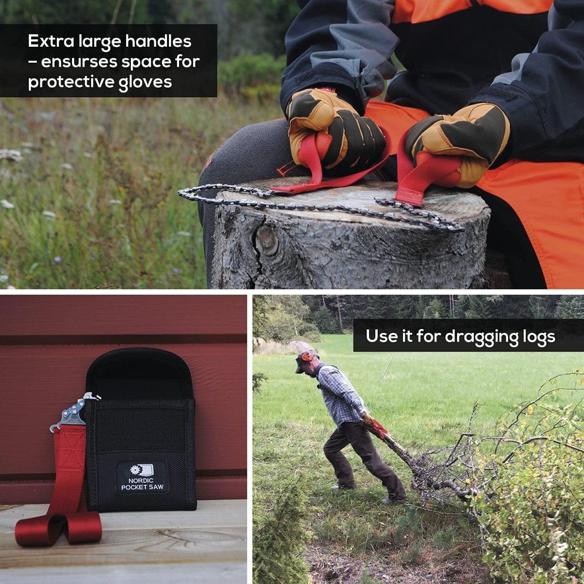 NORDIC POCKET SAW Portable hiking camping carbon steel chainsaw PREMIUM edition