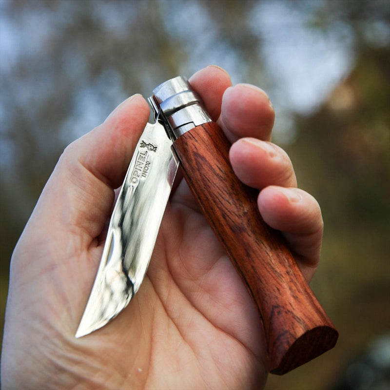 Opinel N°08 Folding Pocket Knife 8.5cm 12C27 Stainless Steel Blade Brown