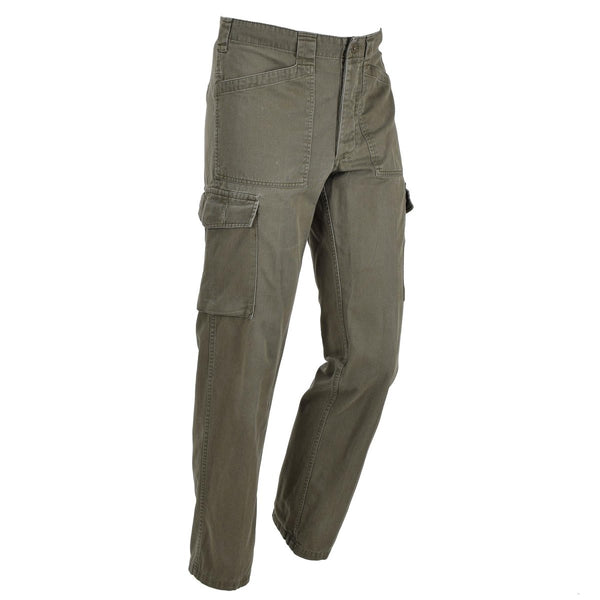Original Austrian army cargo work pants olive field service classic trousers - GoMilitar
