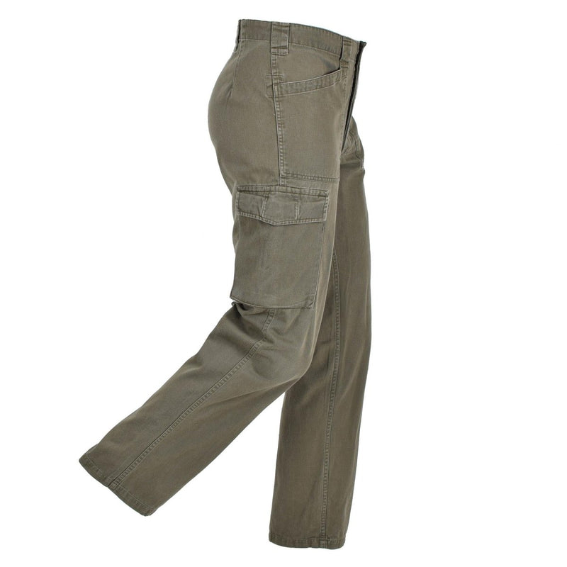 Original Austrian army cargo work pants olive field service classic trousers - GoMilitar
