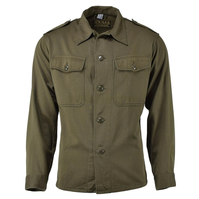 Original Austrian military olive long sleeve shirt dress casual lightweight NEW - GoMilitar