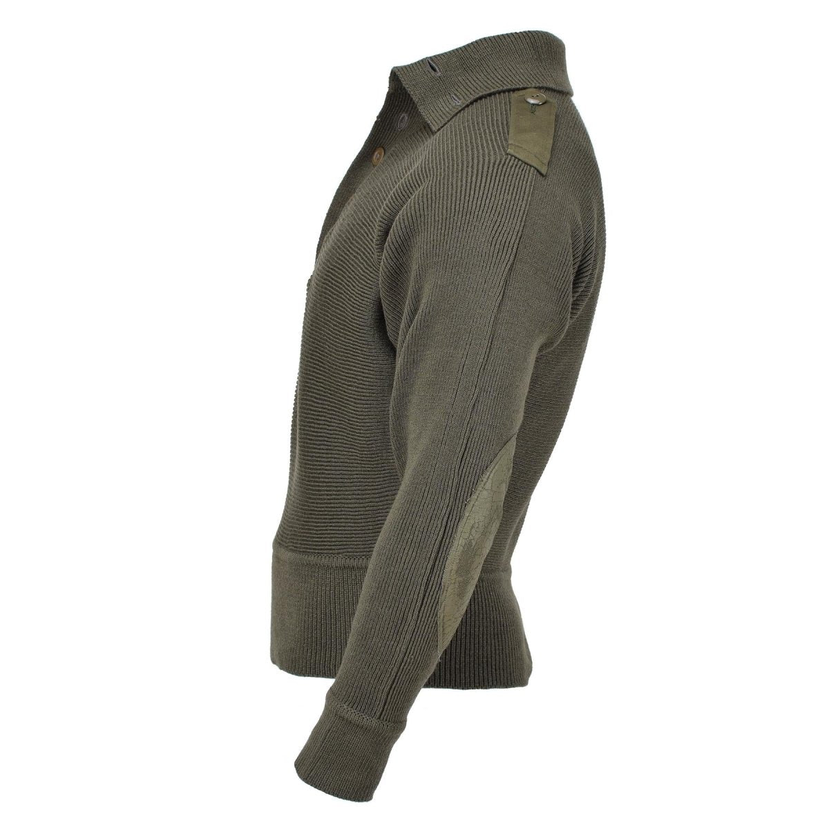 Original Austrian Military sweater reinforced elbows blouson rib knit pullover