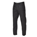 Black Belgian military work cargo pants with reinforced knees and multiple pockets, designed for durability and comfort.