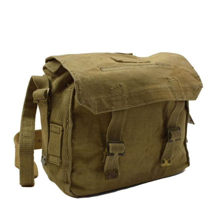 Original British Army M37 Shoulder Bag Canvas Field Haversack Pack Khaki - GoMilitar
