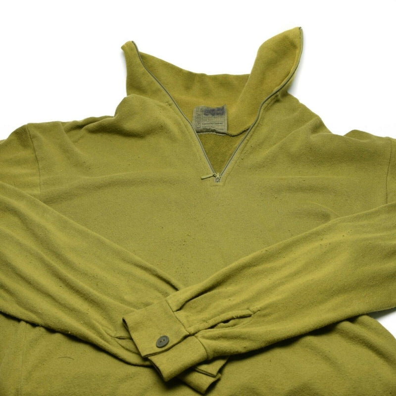 Original British army tricot shirt zipper Undershirt zipped thermal Green OD - GoMilitar