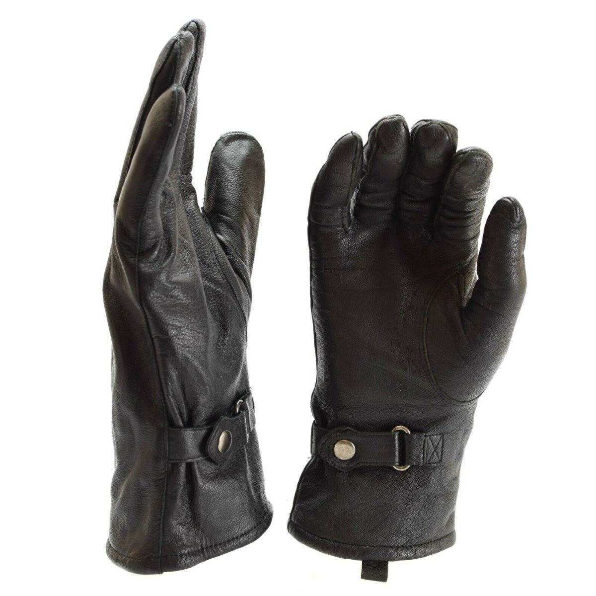 Original British Military Combat Gloves Wrist Straps Leather Army Issued Black