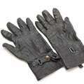Original British Military Combat Gloves Wrist Straps Leather Army Issued Black
