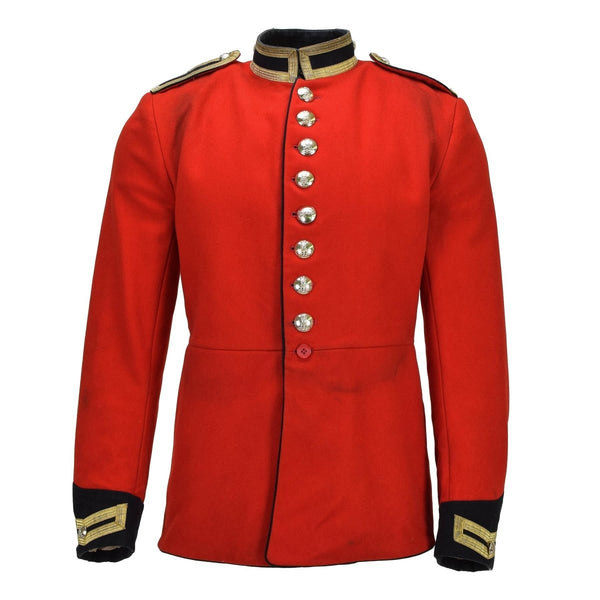Original British Military Jacket Tunic Style Wool Solid Red Golden Buttons - GoMilitar