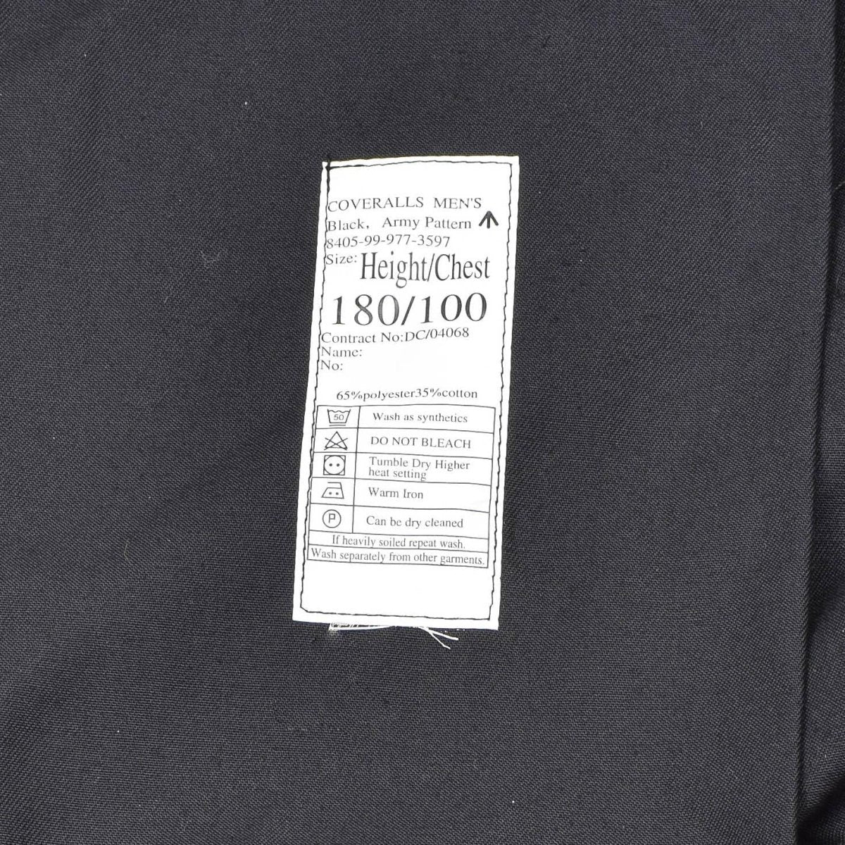 Original British Military mechanic coverall workwear uniform work jumpsuit black