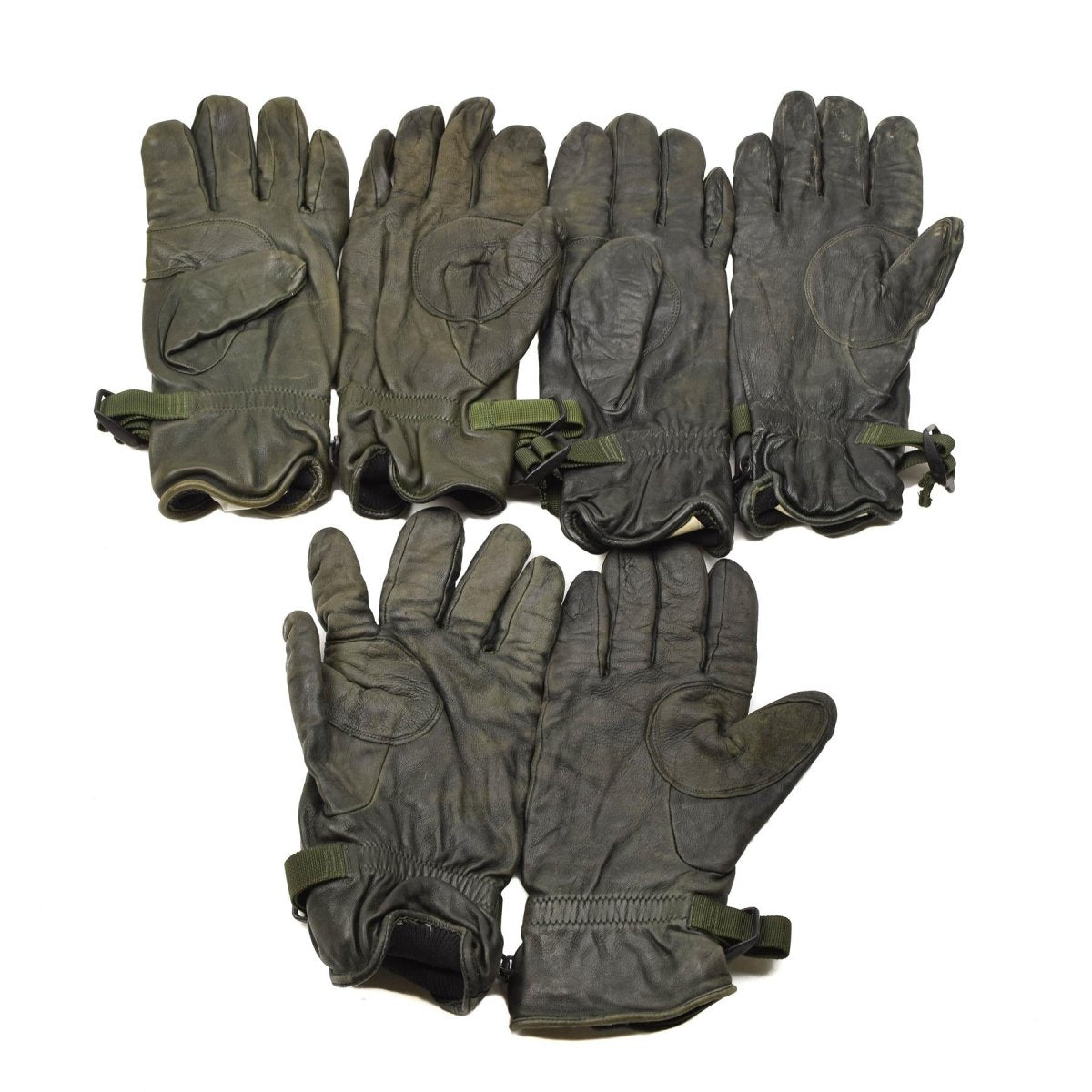 Original British Military MK II leather gloves lined dark green hand protection