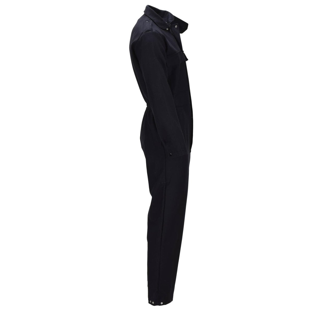 Original British Military Wool Coveralls Front Zip Button Closure Black