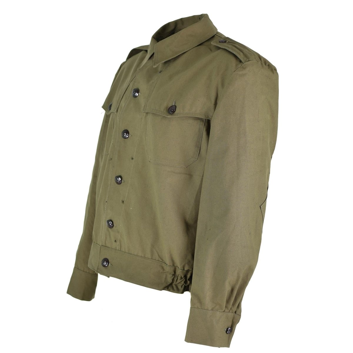Original Bulgarian army field troops canvas ike jacket OD military surplus issue