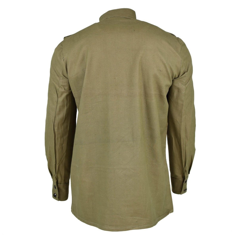 Original Bulgarian army olive khaki shirt jacket combat military long sleeve - GoMilitar