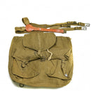 Original Czech Army vintage M60 canvas rucksack with Y-strap suspenders, durable military backpack new condition