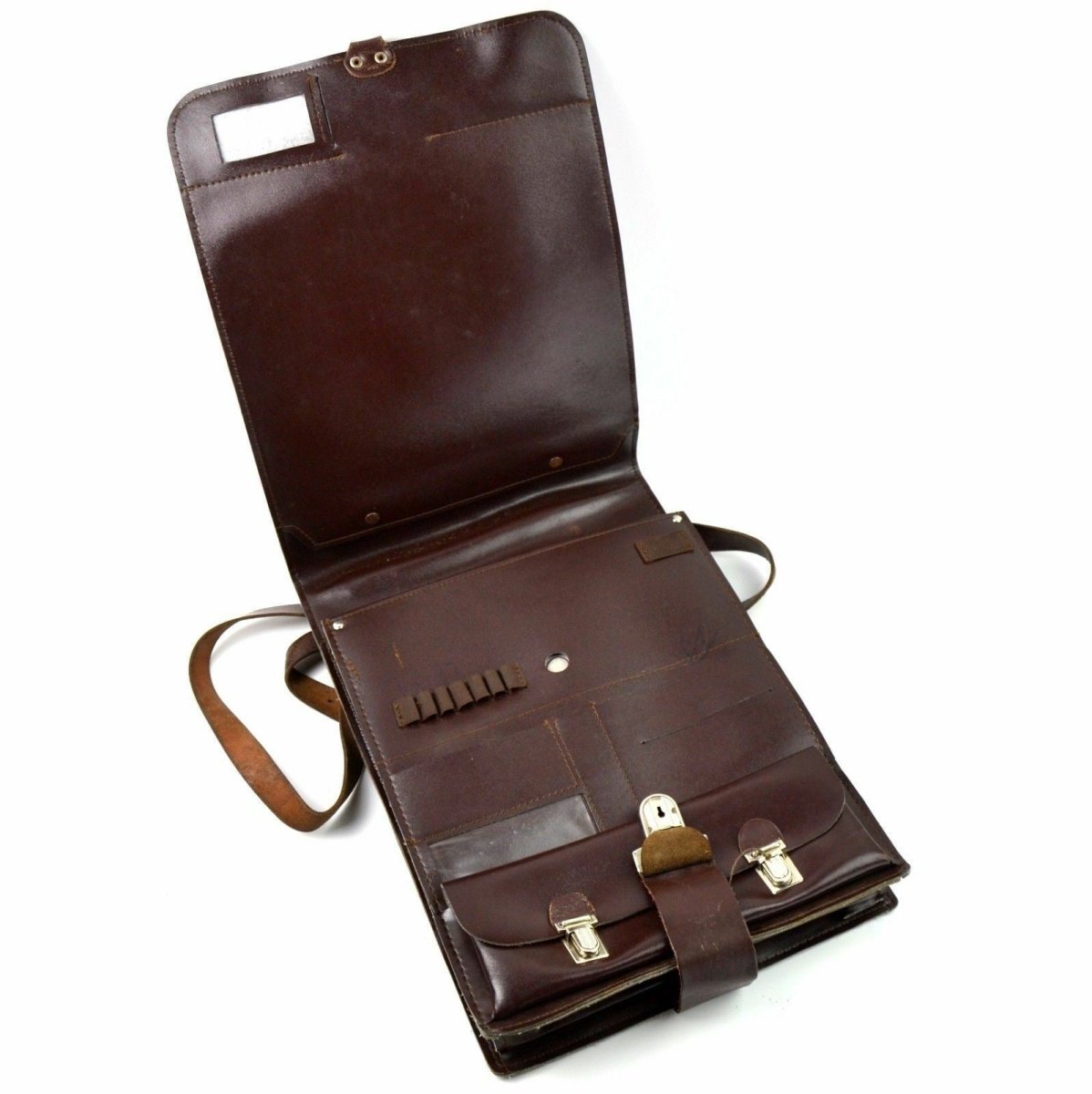 Original Czech Military Shoulder Bag Map Case Document Case Brown