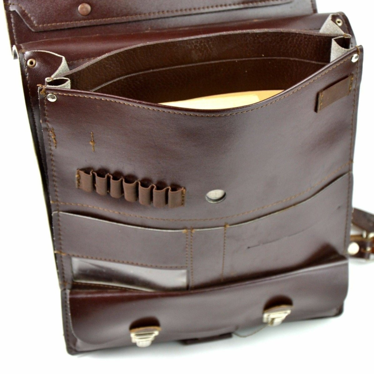 Original Czech Military Shoulder Bag Map Case Document Case Brown