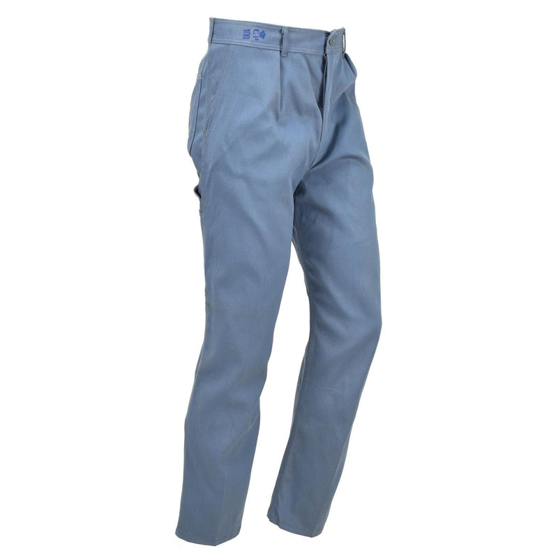Original Danish military blue pants with functional pockets, durable cotton fabric, and a comfortable fit for casual and work use
