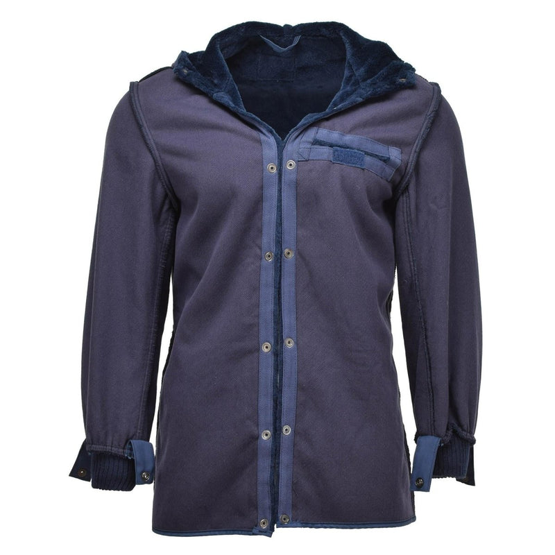 Original Dutch army parka liner with hood, military issue, designed for warmth and durability in cold weather.