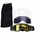 Original Dutch Army Tactical Goggles 3 Lenses Adjustable Strap Pouch Olive