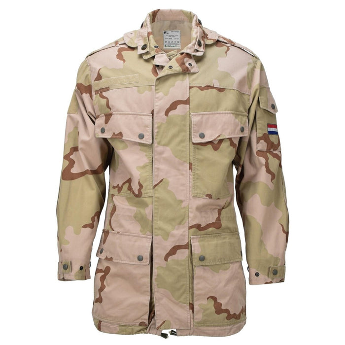 Original Dutch Military Field Coat Adjustable Cuffs Hemline Desert Camo - GoMilitar