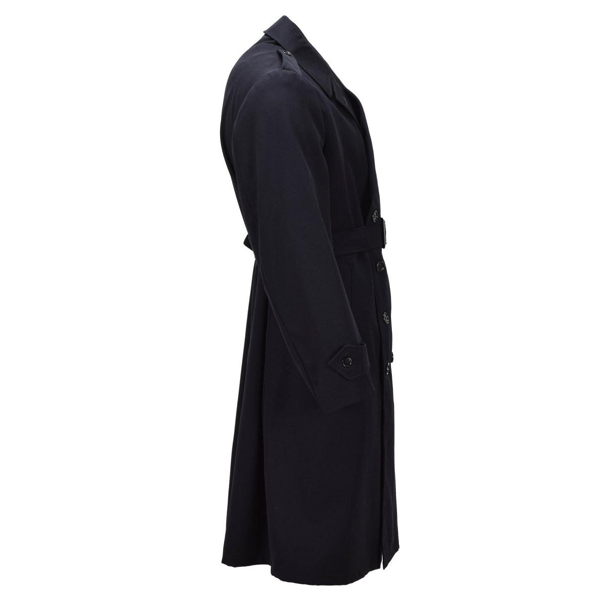 Original Dutch Military Long Wool Coat Double Breasted Army Surplus Issue Black