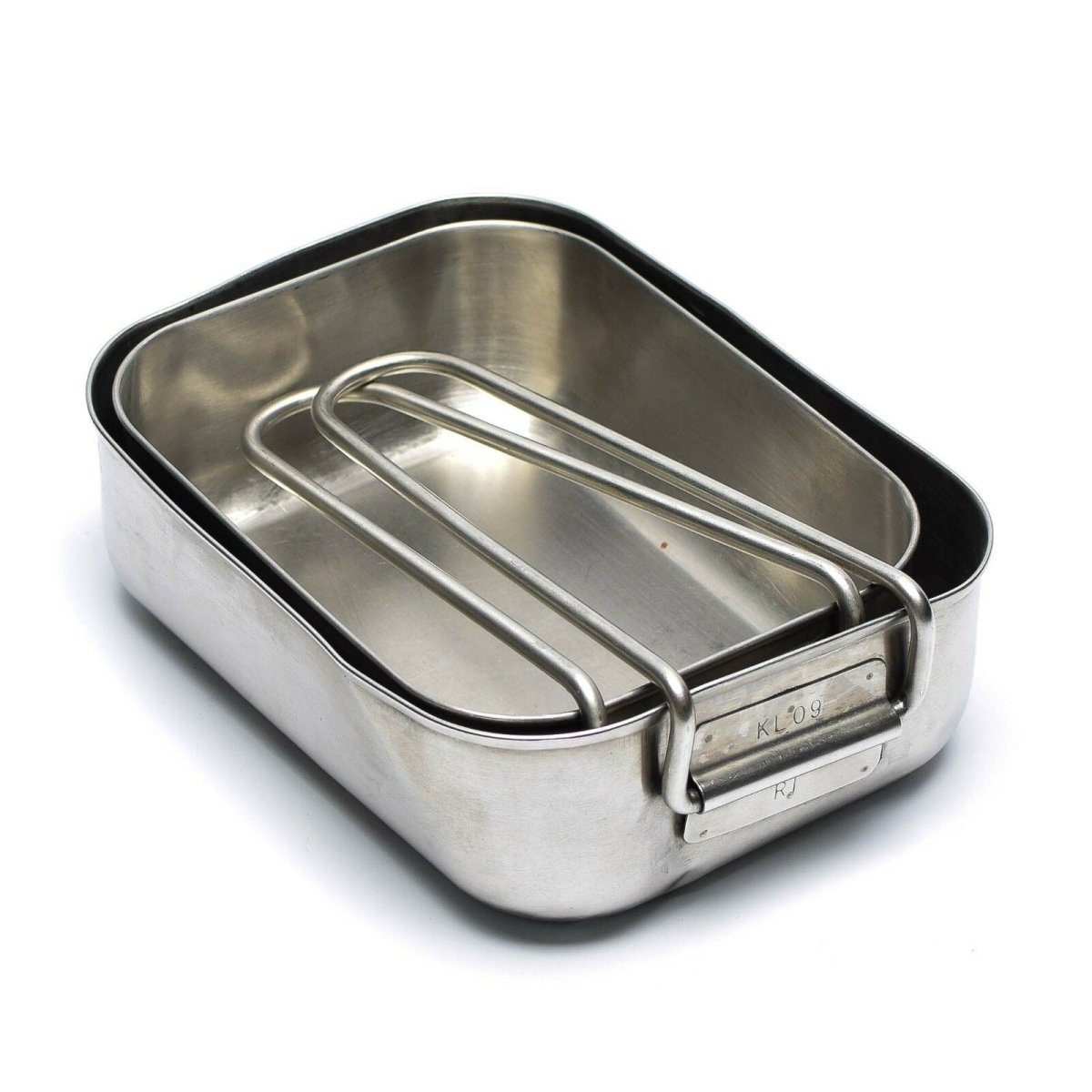 Original Dutch Military stainless steel 2pcs mess tins mess kit Cooker Military Bushcraft
