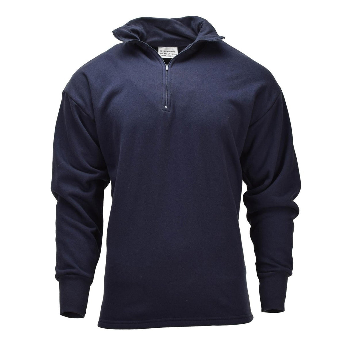 Original Dutch Military Thermal Undershirt Long Sleeve Half Zip Closure Blue
