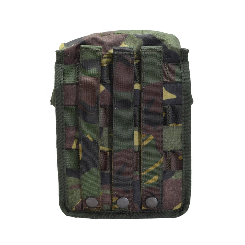 Original Dutch Military DPM camo molle pouch with buckle closure and molle straps for tactical gear attachment.