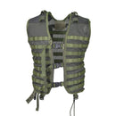 Original Dutch Army green tactical MOLLE vest with reinforced shoulders, adjustable straps, and breathable mesh panels.