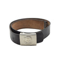 Original East German Military Leather Belt Soldier Metal Box Buckle Black