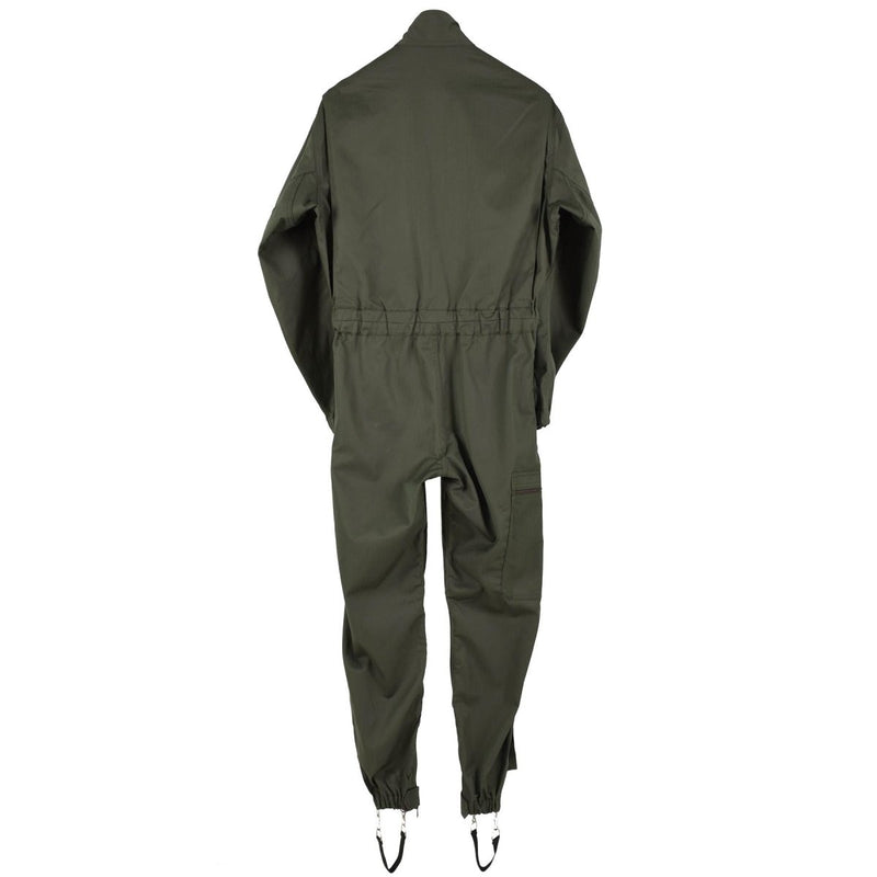 Back view of Original French Air Forces F2 durable military flight suit coverall with adjustable waist.