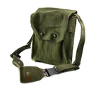 Original French Army 5-cell magazine pouch with adjustable shoulder strap and secure snap closures in green canvas.