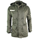 Original French army Olive OD jacket fatigue combat military hooded parka sateen