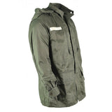 Original French army Olive OD jacket fatigue combat military hooded parka sateen