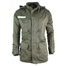 Original French army Olive OD jacket fatigue combat military hooded parka sateen - GoMilitar