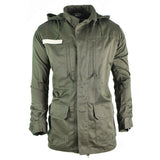 Original French army Olive OD jacket fatigue combat military hooded parka sateen