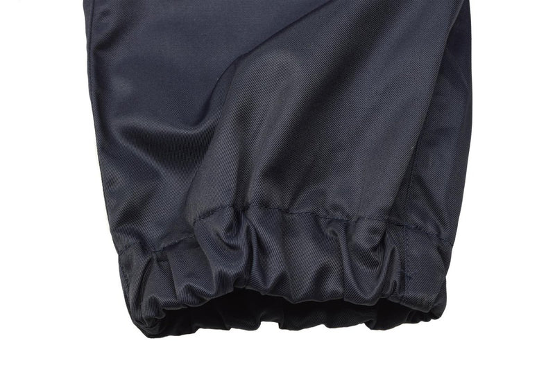 Close-up of the elastic cuff on the blue anti-static French police officer coverall sleeve