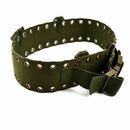 Original German army webbing tactical belt with metal eyelets and sturdy buckle for heavy-duty outdoor and combat use