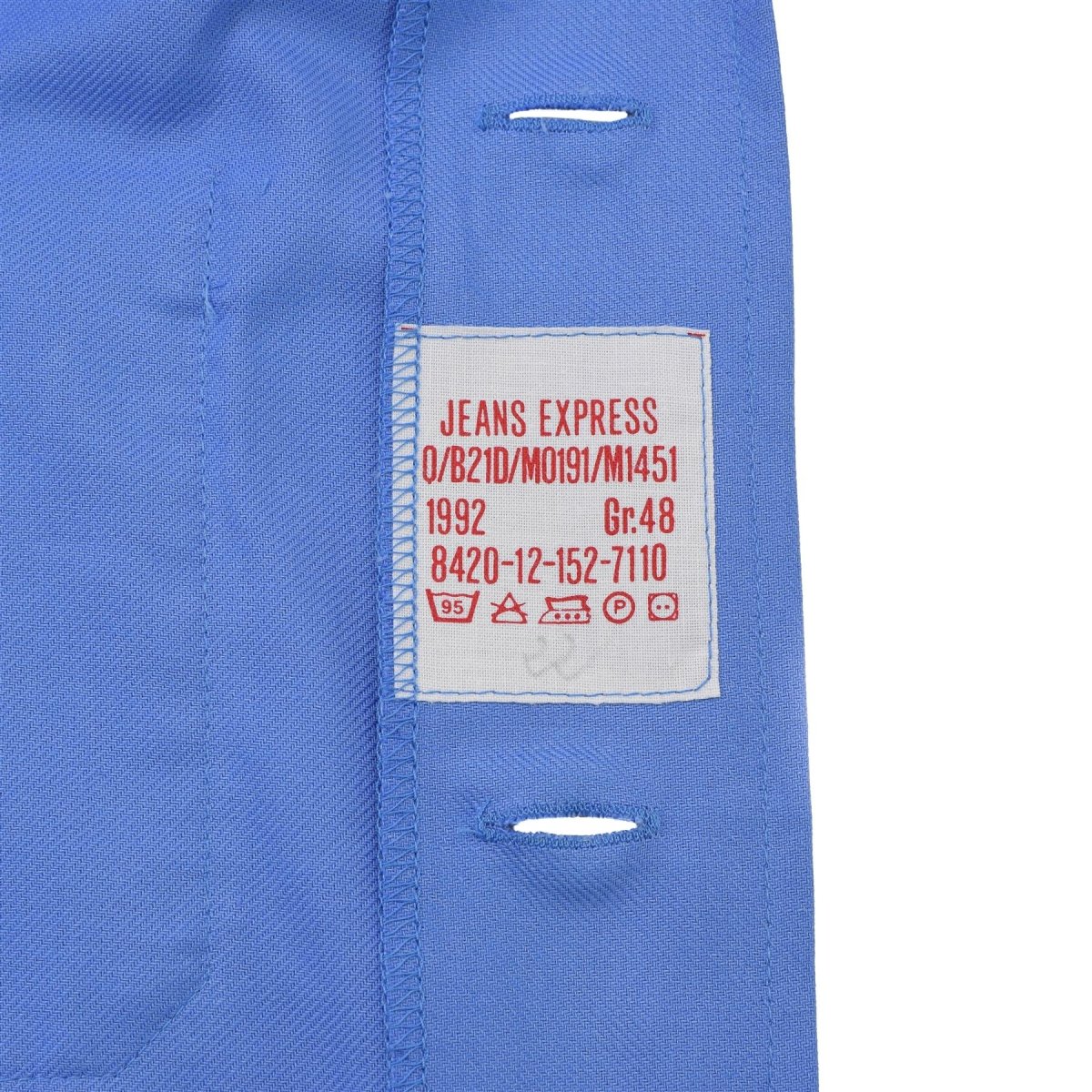 Original German Army Pajama Shirt Long Sleeve Button Front Sleepwear Blue