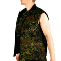 Original GERMAN ARMY VEST ZIPPED flecktarn camo tactical combat BW Army issue