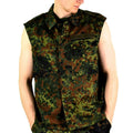Original GERMAN ARMY VEST ZIPPED flecktarn camo tactical combat BW Army issue