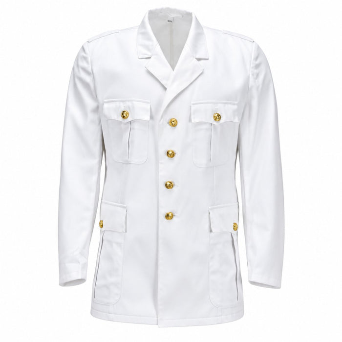 Original German Bundeswehr Dress Jacket Formal Blazer Gold Buttons White - GoMilitar