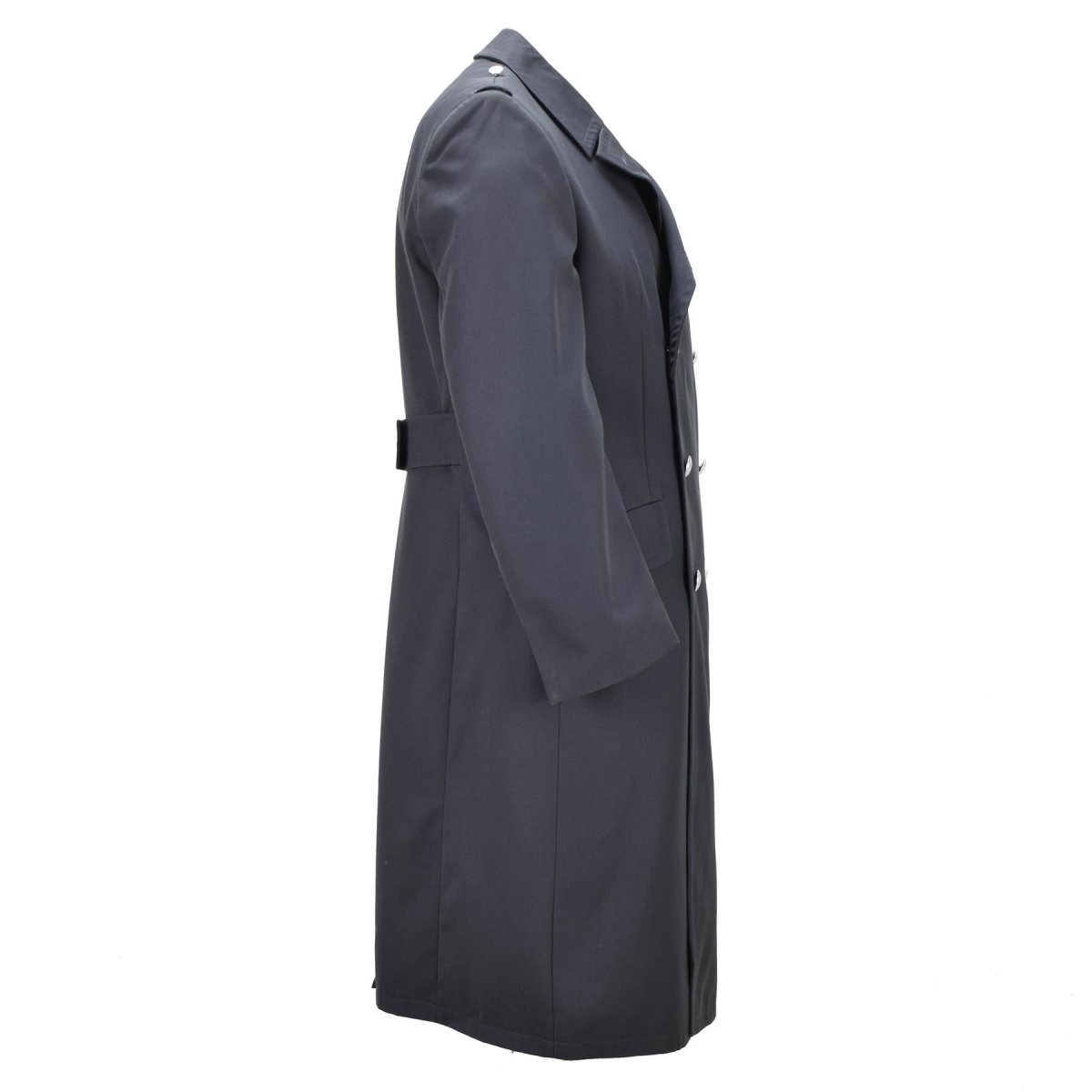 Original German Bundeswehr Military Double-Breasted Long Overcoat Gray