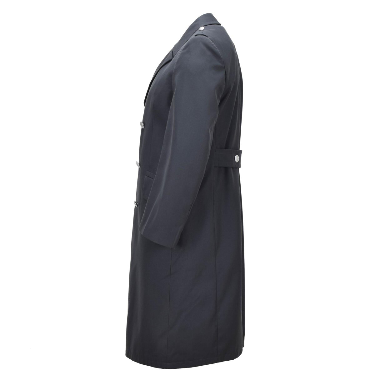 Original German Bundeswehr Military Double-Breasted Long Overcoat Gray