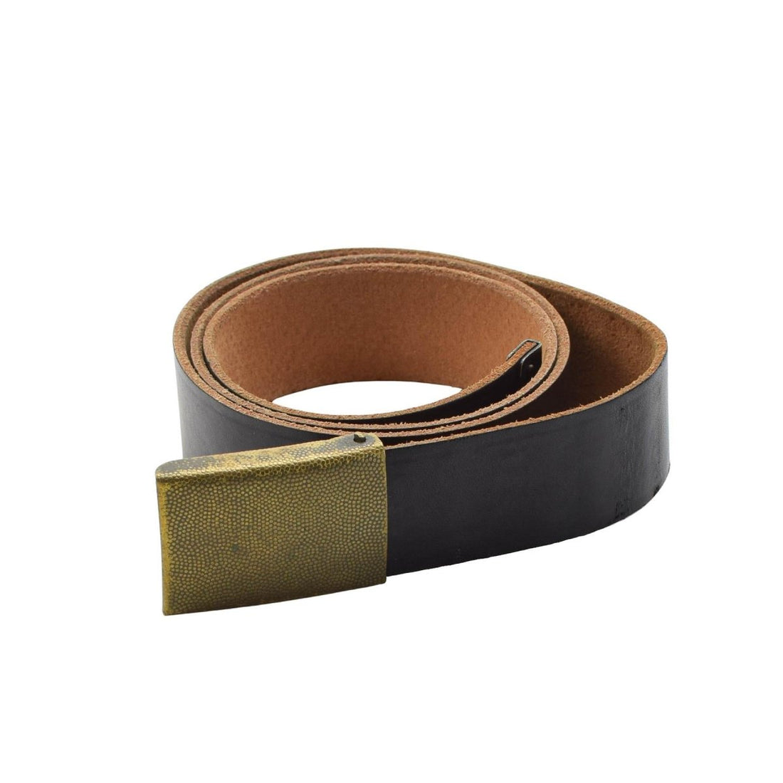 Original German Military Leather Trousers Belt Bundesmarine Army Navy Black