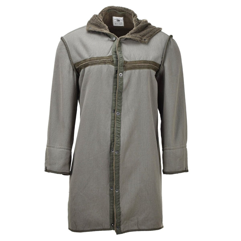 Original German military long parka faux fur liner thermal hooded army olive - GoMilitar